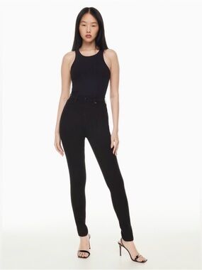Aritzia Denim Forum The Lola High Rise Skinny Crop Jeans Black 27